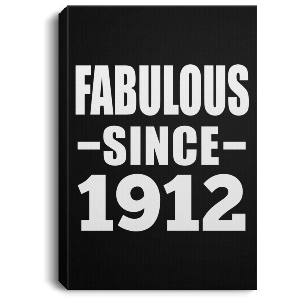 107th Birthday Fabulous Since 1912 - Canvas Portrait